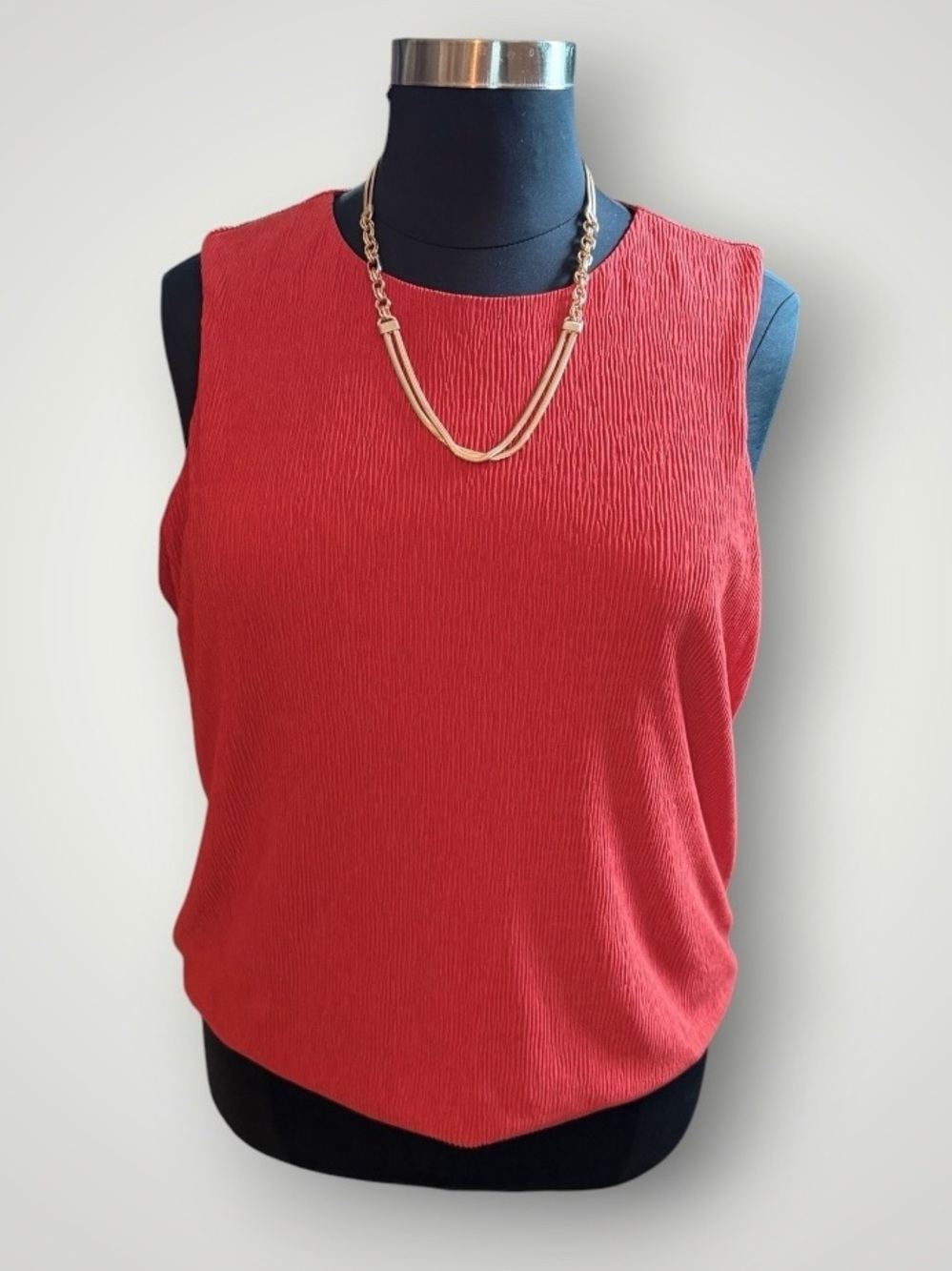 NWT Women's Nine West Texture Pleated Sleeveless Knit Top XXL - Picture 3 of 5